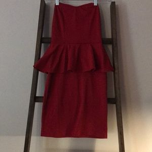 Red peplum dress